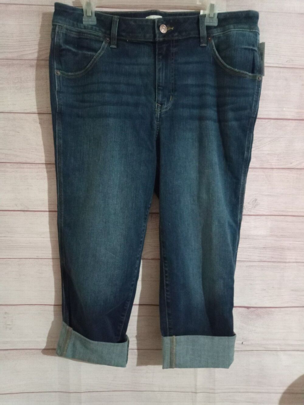 M Jeans By Maurices Jeans Size Women’s 12 Denim Stright Crop Mid Fit Cuffed